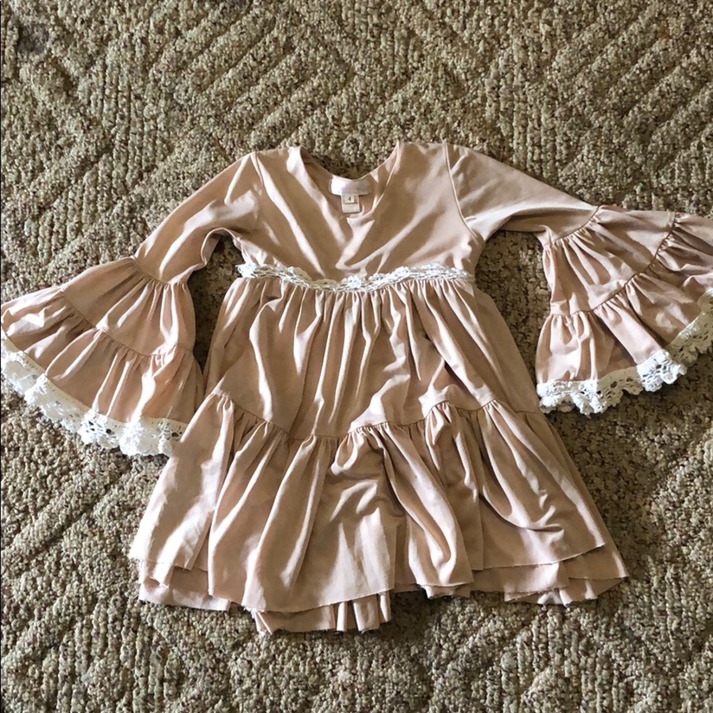 VHTF Dollcake light Pink Dress White Crochet Trim